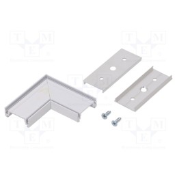 1 set x TOPMET - A2990001 - Connector 90°, white, aluminium, SURFACE14