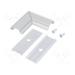 1 set x TOPMET - 76530020 - Connector 90°, natural, aluminium, GROOVE10