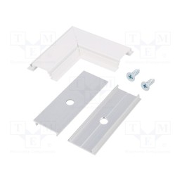 1 set x TOPMET - 76530001 - Connector 90°, white, aluminium, GROOVE10