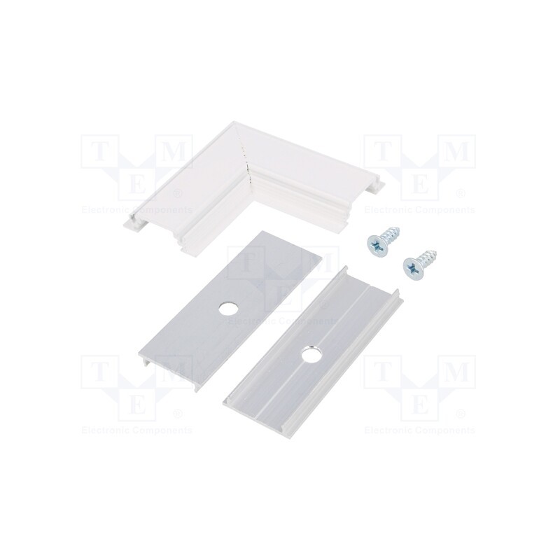 1 set x TOPMET - 76530001 - Connector 90°, white, aluminium, GROOVE10