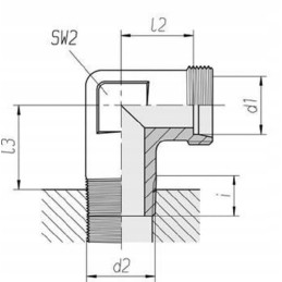 Angled threaded fitting