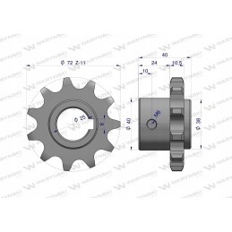 Chain wheel hardened with 11 3 4 fi 25 Bison Warynski