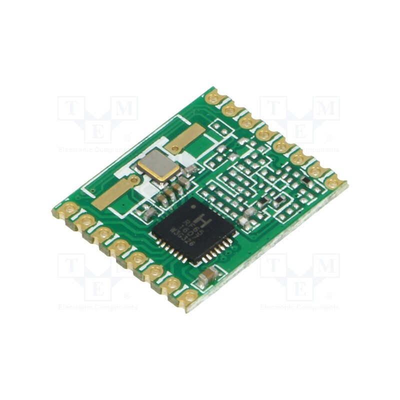 1 pcs x HOPE MICROELECTRONICS - RFM65W-433S2 - Module: RF, FM receiver, FSK, 433.92MHz, SPI, -120dBm, 1.8÷3.6VDC