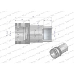 Hydraulic quick connector, G1 BSP thread