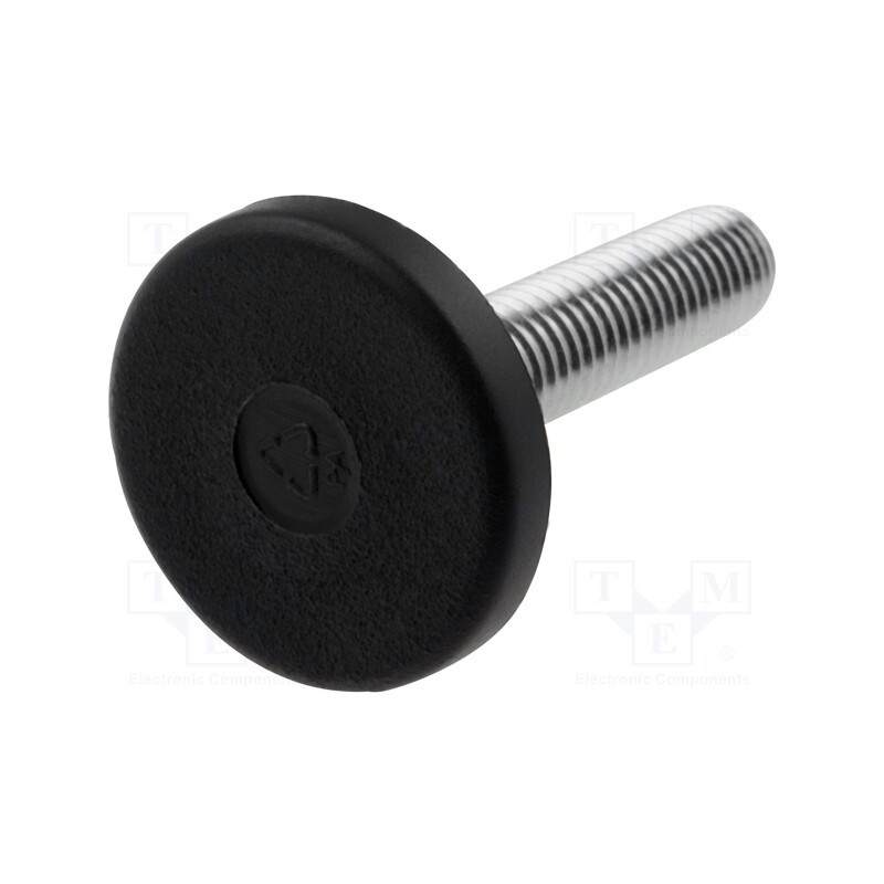 1 pcs x ELESA+GANTER - 431043 - Foot, rigid,with lever, Base dia: 40mm, M10, technopolymer PA