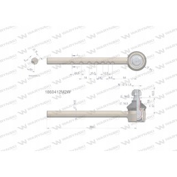 Steering joint 202mm 1860412m2 Warynski