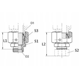 Straight connector with nut m18x1 5 12l m16x1 5 10l