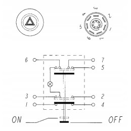 Round hazard warning light button switch