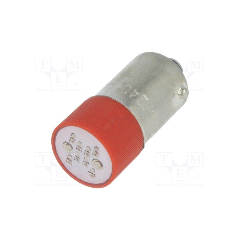 1 pcs x AUSPICIOUS - S-9, LED LAMP 220V R - LED lamp, red, BA9S, 230VAC