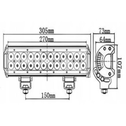 LED panel work lamp halogen 72w cree 7200lm