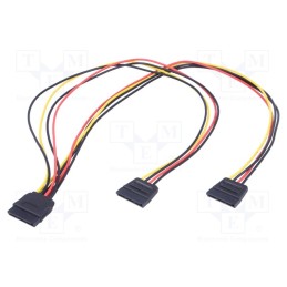 1 pcs x QOLTEC - 52314 - Cable: SATA, SATA L-Type plug,SATA L-Type plug x2, 0.5m