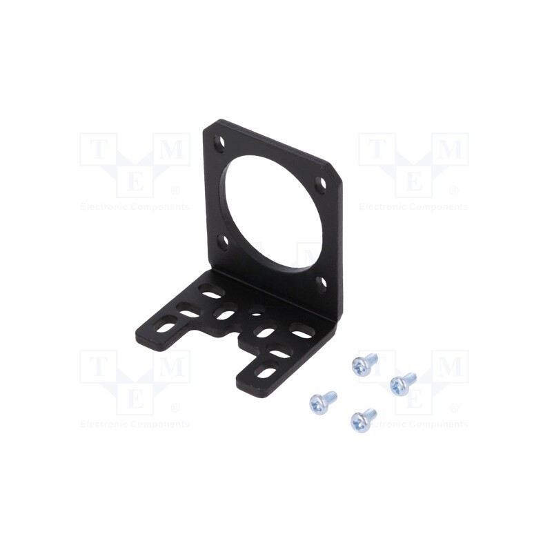 1 pcs x POLOLU - STAMPED ALUMINIU L-BRACKET FOR NEMA 17 - Bracket, black, bracket,mounting screws, NEMA 17,stepper motors