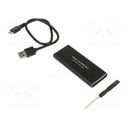 1 pcs x QOLTEC - 51854 - Hard discs housing: M.2, PnP, SATA III,USB 3.1, 95x38x9mm, black