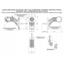 Corner marker lamp on a boom, 12 24v, left