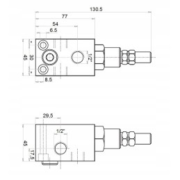 Pressure relief valve vmp 1 2 70l 50 250bar