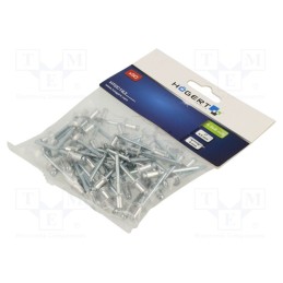 1 pcg x Hu00d6GERT TECHNIK - HT2C167 - Rivet, aluminium, Rivet diam: 4.8mm, L.rivet: 8mm, 50pcs.