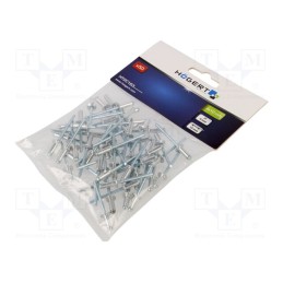 1 pcg x Hu00d6GERT TECHNIK - HT2C163 - Rivet, aluminium, Rivet diam: 4mm, L.rivet: 10mm, 50pcs.