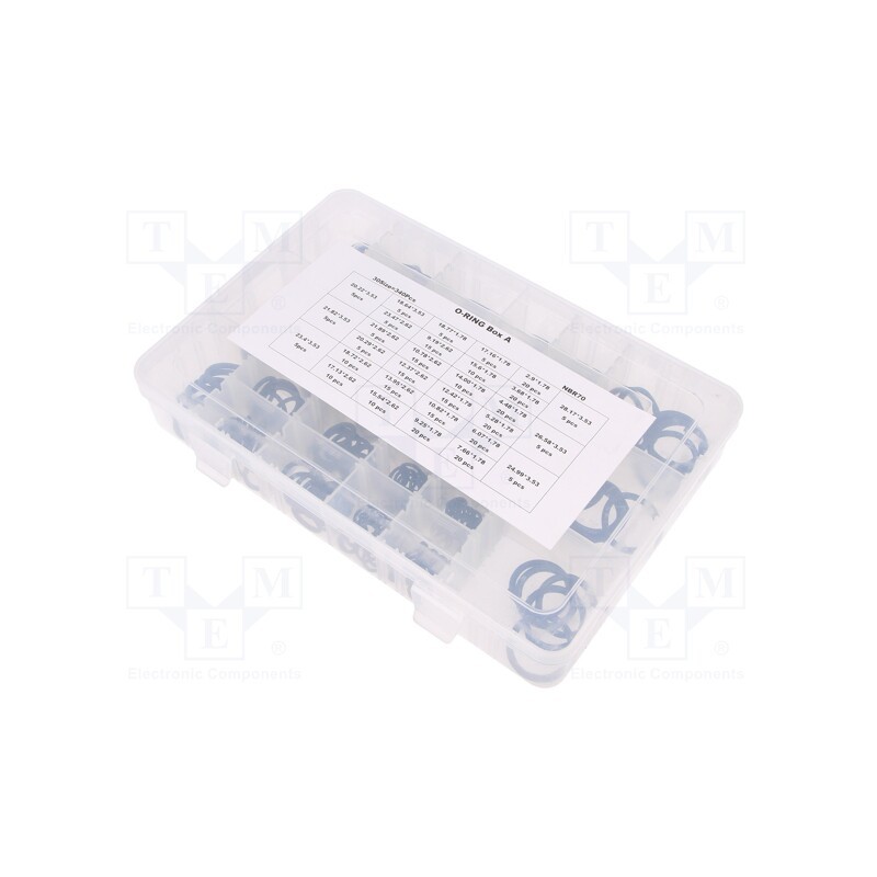 1 pcg x ORING USZCZELNIENIA TECHNICZNE - OBOX-340-NBR-IN - O-ring set, NBR rubber, inch, 340pcs.