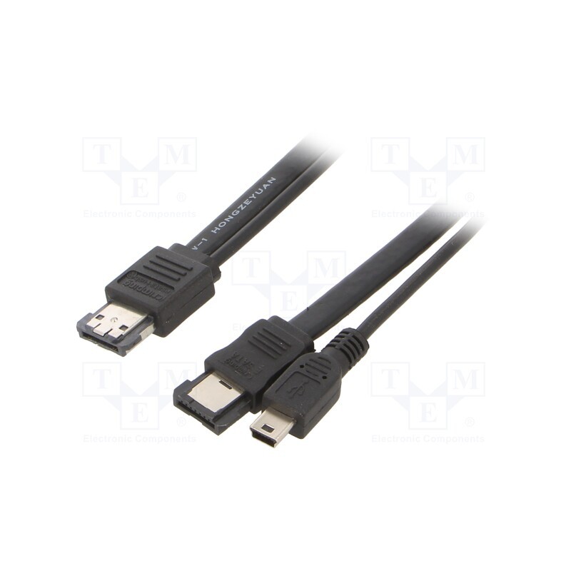 1 pcs x GEMBIRD - CC-ESATAP-ESATA-USB5P-1M - Cable: SATA, SATA plug,USB B mini plug,both sides, 1m, black