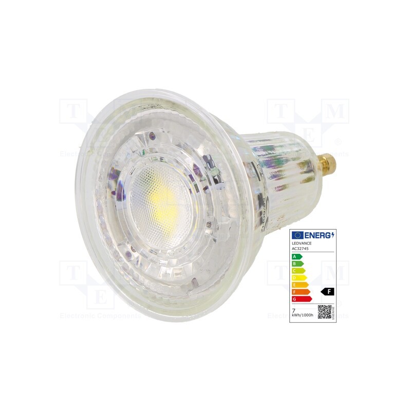 1 pcs x ams OSRAM - 4058075096684 - LED lamp, cool white, GU10, 230VAC, 575lm, P: 6.9W, 36°, 6500K