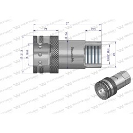 Hydraulic quick connector, socket 3 8 Warynski