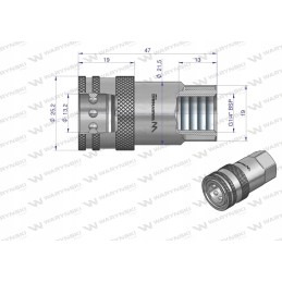 Hydraulic quick connector, socket 1 4 Warynski