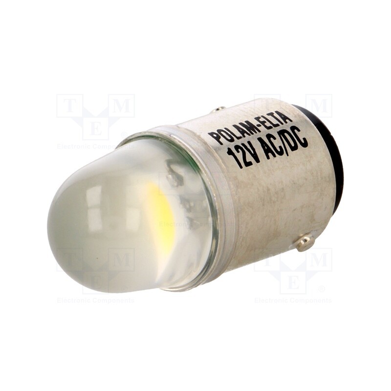 1 pcs x POLAM-ELTA - LW-BA15D-12AC/DC - LED lamp, white, BA15D, 12VDC, 12VAC