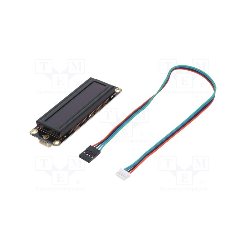 1 pcs x DFROBOT - DFR0554 - Display: LCD, 16x2, black, 87x32mm, LED, Interface: I2C, 3.3÷5VDC