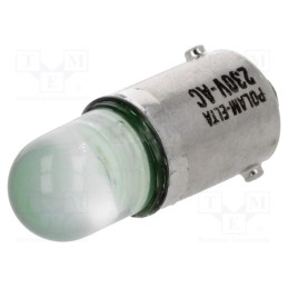 1 pcs x POLAM-ELTA - LG-BA9S-230AC - LED lamp, green, BA9S, 230VAC