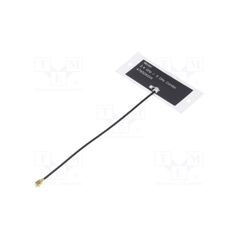 1 pcs x MOLEX - 47950-1011 - Antenna, Bluetooth,WiFi,ZigBee, 3dBi,4.8dBi, linear, 35.9x15.9mm