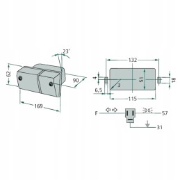 Right front lamp, turn signal, Ferguson Fiat