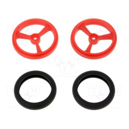 1 pcs x POLOLU - POLOLU WHEEL(20T, 4.8MM) - 40×7MM, RED - Wheel, red, Shaft: knurled, push-in,screw, Ø: 40mm, Shaft dia: 4.8mm