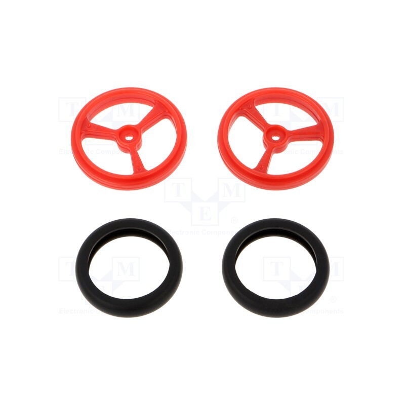 1 pcs x POLOLU - POLOLU WHEEL(20T, 4.8MM) - 40×7MM, RED - Wheel, red, Shaft: knurled, push-in,screw, Ø: 40mm, Shaft dia: 4.8mm