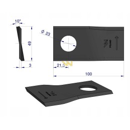 Lawn mower blade l 100x48x3 23 mortl Warynski