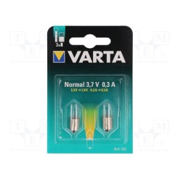 1 set x VARTA - Filament lamp: miniature, E10, 3.5V, 200mA, 2pcs, blister