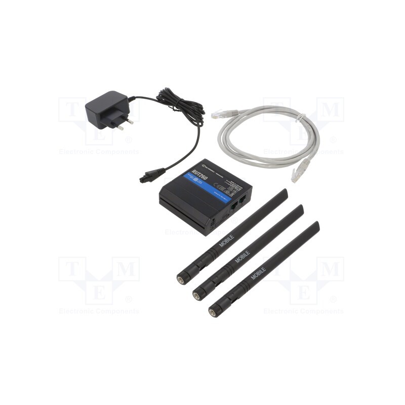 1 pcs x TELTONIKA - RUT260000000 - Module: router LTE, DDR2, 8kBSRAM,16MBFLASH, 83x25x74mm, IP30