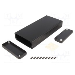 1 pcs x HAMMOND - 1455J1602BK - Enclosure: with panel, 1455, X: 78mm, Y: 120mm, Z: 27mm, aluminium