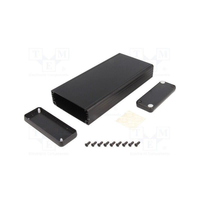 1 pcs x HAMMOND - 1455J1602BK - Enclosure: with panel, 1455, X: 78mm, Y: 120mm, Z: 27mm, aluminium