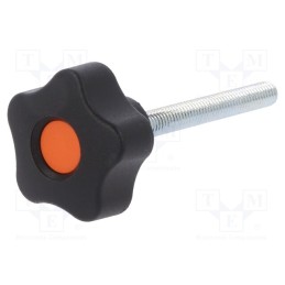 1 pcs x ELESA+GANTER - VCT.32 P-M6X50-C2 - Knob, Ø: 32mm, Ext.thread: M6, 50mm, H: 23mm, technopolymer PP