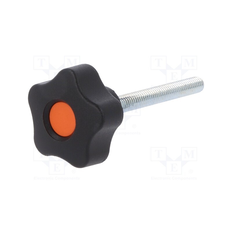 1 pcs x ELESA+GANTER - VCT.32 P-M6X50-C2 - Knob, Ø: 32mm, Ext.thread: M6, 50mm, H: 23mm, technopolymer PP
