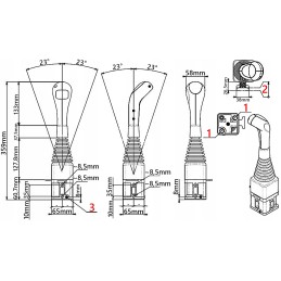 Set of turns 40l 3 sec joystick latch 1p cables 2m