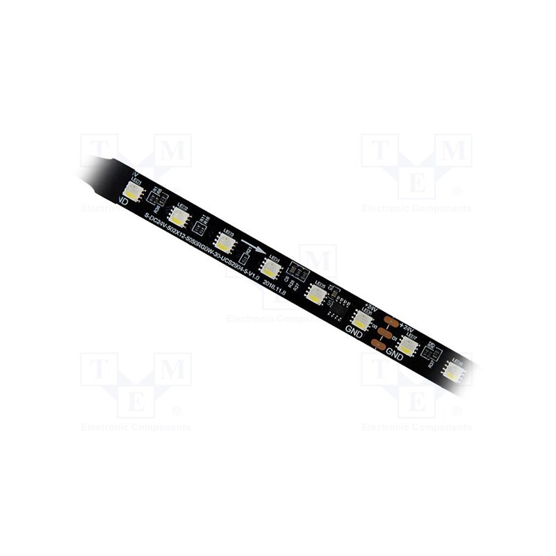 1 m x IPIXEL LED - S012060CC4ST - Programmable LED tape, RGBW, 5050, 24V, LED/m: 60, 12mm, black PCB