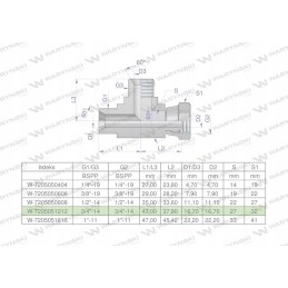 Asymmetrical hydraulic tee inch bba 3 4