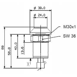 Push-button switch, round, yellow
