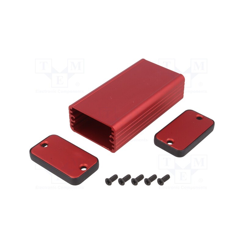 1 pcs x HAMMOND - 1455D801RD -AS - Enclosure: with panel, 1455, X: 45mm, Y: 25mm, Z: 80mm, aluminium, red
