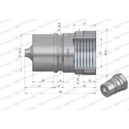 Hydraulic quick connector, plug 1 ISO and Warynski