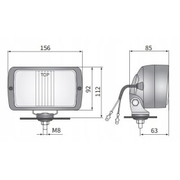 White road headlight h3 70w 156x92 e20 wesem