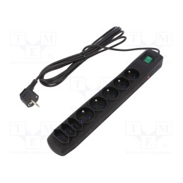 1 pcs x ARMAC - R8/50/CZ - Plug socket strip: protective, Sockets: 8, 250VAC, 10A, black