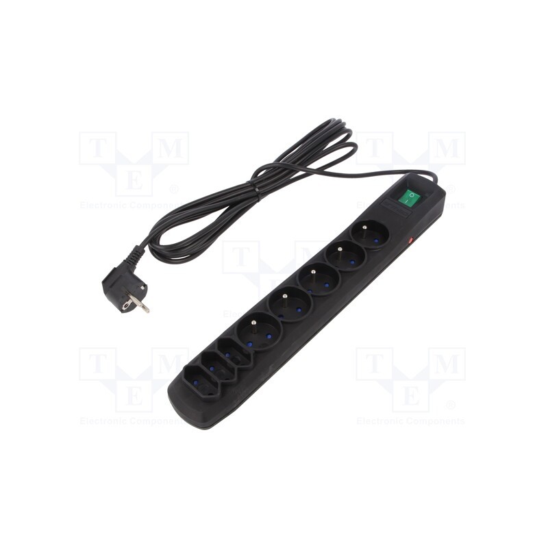 1 pcs x ARMAC - R8/50/CZ - Plug socket strip: protective, Sockets: 8, 250VAC, 10A, black