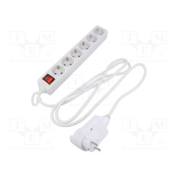 1 pcs x LOGILINK - LPS274 - Plug socket strip: supply, Sockets: 6, 230VAC, 16A, white, 2m, IP20